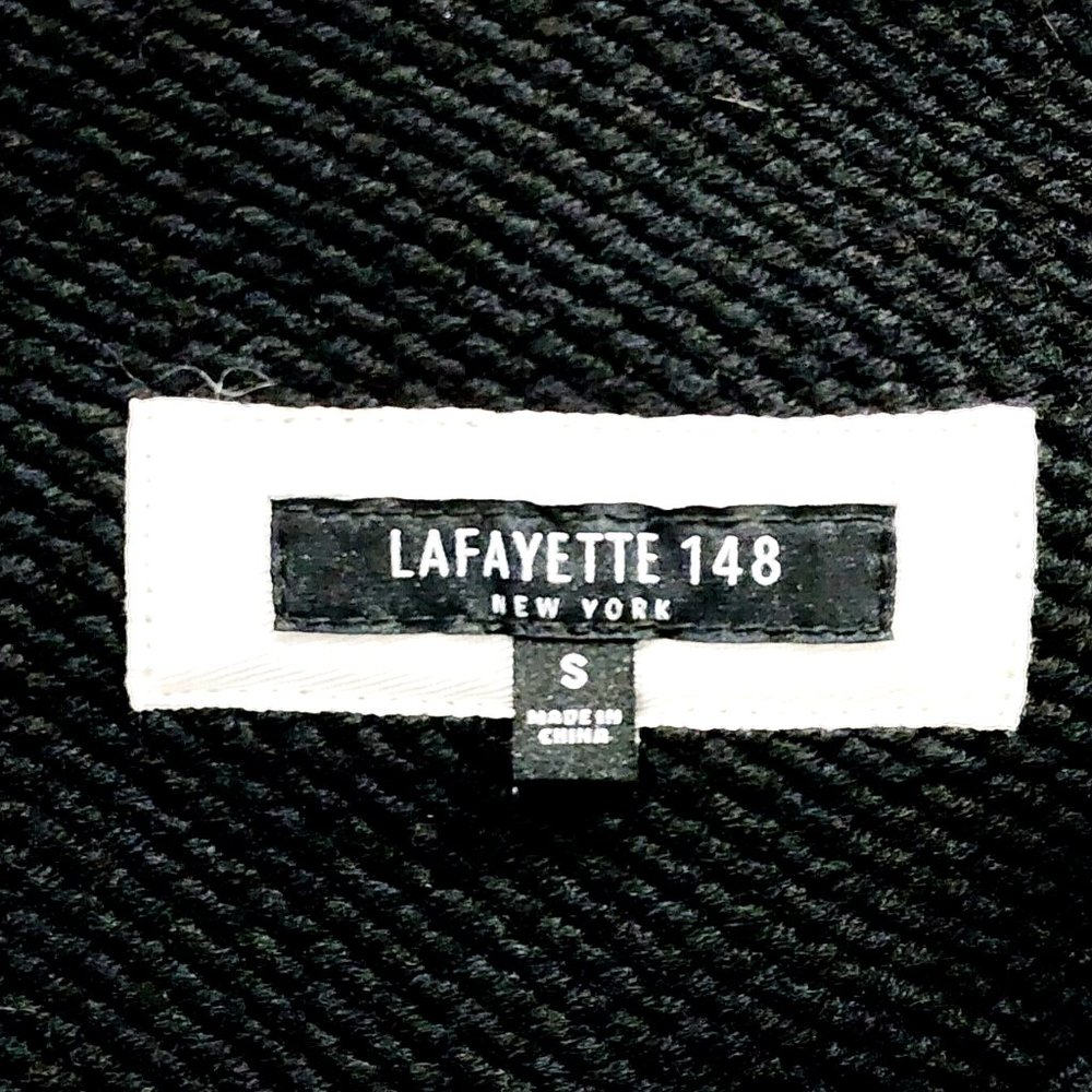 Lafayette 148 NY Black Wool Sweater Vest Top Drop Shoulder Zipper Shoulder - Picture 7 of 8